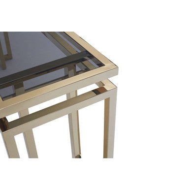 Grey Glass Top Console Table | Oria