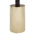 Black and Gold Powder-Coated T-Shape End Table with Clear Glass Top, Oria