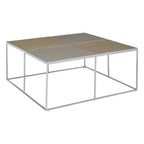 Brushed Gold and Silver Square Coffee Table | Oria