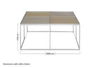 Brushed Gold and Silver Square Coffee Table | Oria