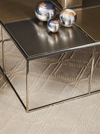 Brushed Gold and Silver Square Coffee Table | Oria