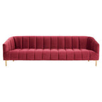 3 Seater Wine Velvet Sofa | Bella