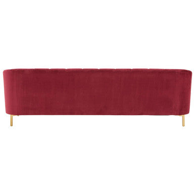 3 Seater Wine Velvet Sofa | Bella