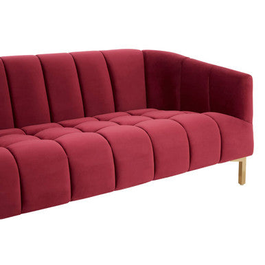 3 Seater Wine Velvet Sofa | Bella