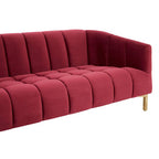 3 Seater Wine Velvet Sofa | Bella