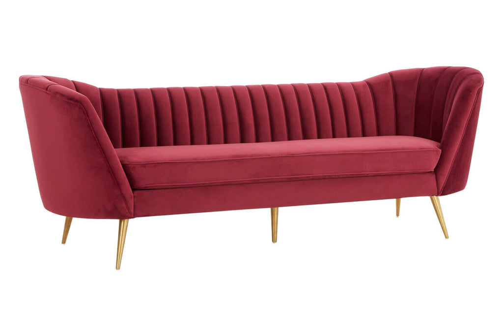 3 Seater Wine Velvet Sofa | Binky