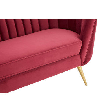 3 Seater Wine Velvet Sofa | Binky
