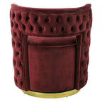 Red Wine Velvet Swivel Chair | Bola
