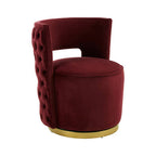 Red Wine Velvet Swivel Chair | Bola