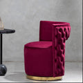 Red Wine Velvet Swivel Chair | Bola
