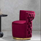 Red Wine Velvet Swivel Chair | Bola