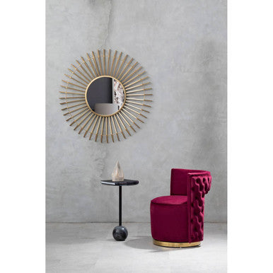Red Wine Velvet Swivel Chair | Bola