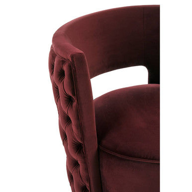 Red Wine Velvet Swivel Chair | Bola