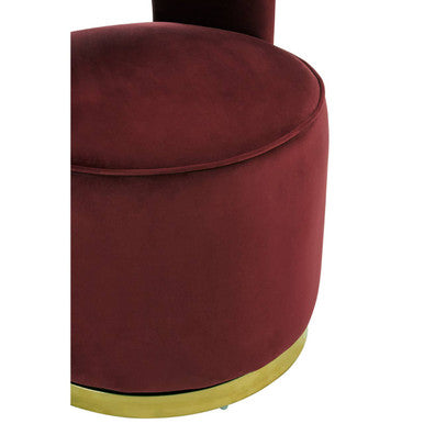 Red Wine Velvet Swivel Chair | Bola