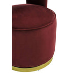 Red Wine Velvet Swivel Chair | Bola