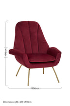 Wine Velvet Lounge Chair | Billi