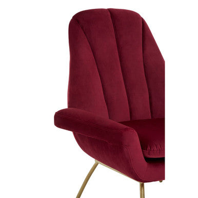 Wine Velvet Lounge Chair | Billi