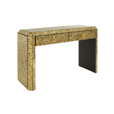 Antique Mirror Console Table with 2 Drawers in Gold Finish | Komo