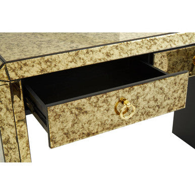 Antique Mirror Console Table with 2 Drawers in Gold Finish | Komo