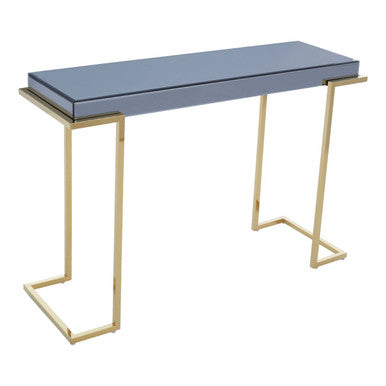Mirrored Console Table in Gold and Grey Finish | Kaso