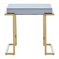 Mirrored End Table in Gold and Grey Finish | Kaso