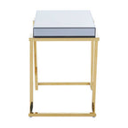 Mirrored End Table in Gold and Grey Finish | Kaso