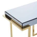 Mirrored End Table in Gold and Grey Finish | Kaso