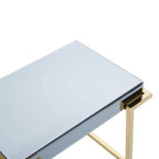 Mirrored End Table in Gold and Grey Finish | Kaso