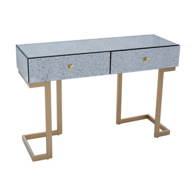 Antique Mirror Console Table with 2 Drawer in Silver Finish | Kesena
