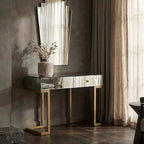 Antique Mirror Console Table with 2 Drawer in Silver Finish | Kesena