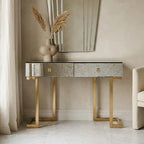 Antique Mirror Console Table with 2 Drawer in Silver Finish | Kesena