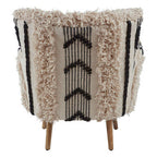 Black and White Shaggy Berber Style Armchair | Cefena
