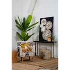 Black and White Shaggy Berber Style Armchair | Cefena