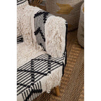 Black and White Shaggy Berber Style Armchair | Cefena