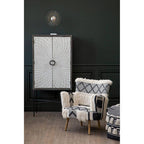 Black and White Shaggy Berber Style Armchair | Cefena