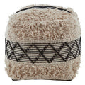 Black and White Shaggy Pouffe | Cefena