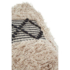 Black and White Shaggy Pouffe | Cefena