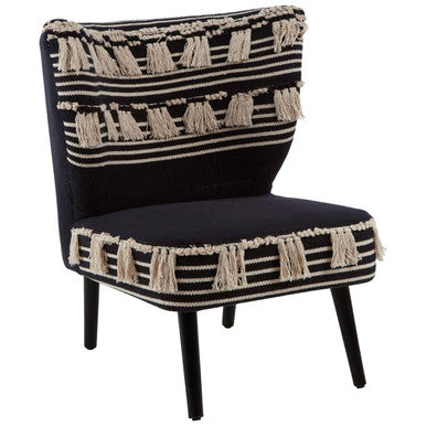 Black and White Textured Moroccan Design Chair | Cefena