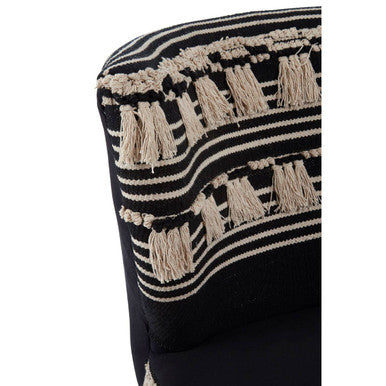 Black and White Textured Moroccan Design Chair | Cefena