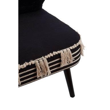 Black and White Textured Moroccan Design Chair | Cefena