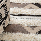 Black and White Shaggy Pouffe | Cefena