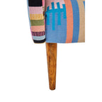 Multi Coloured Fabric Chair with Mango Wood Legs | Cefena