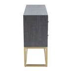 Grey and Gold Warm Metallic Finish Shagreen Effect 4-Drawer Console Table with Knob Handle | Deskey
