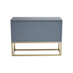 Grey and Gold Warm Metallic Finish Shagreen Effect 4-Drawer Console Table with Knob Handle | Deskey