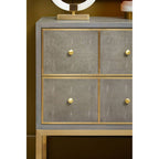Grey and Gold Warm Metallic Finish Shagreen Effect 4-Drawer Console Table with Knob Handle | Deskey