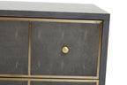 Grey and Gold Warm Metallic Finish Shagreen Effect 4-Drawer Console Table with Knob Handle | Deskey