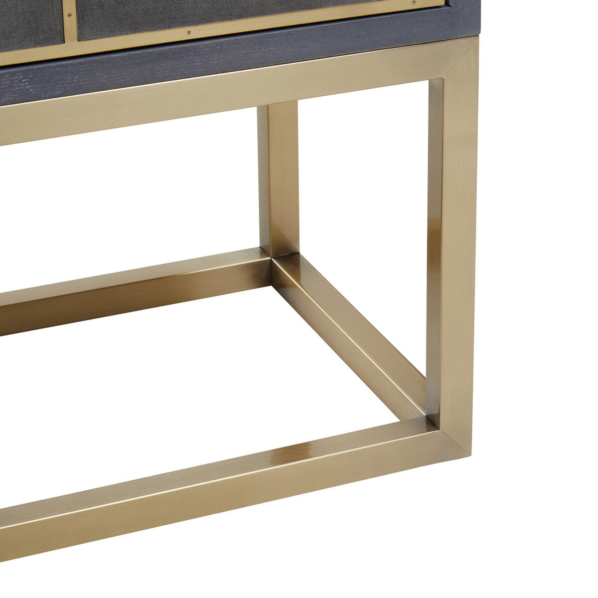 Grey and Gold Warm Metallic Finish Shagreen Effect 4-Drawer Console Table with Knob Handle | Deskey