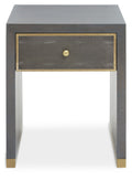 Grey and Gold Metallic Base Shagreen Effect 1-Drawer Side Table with Knob Handle | Deskey