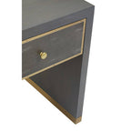 Grey and Gold Metallic Base Shagreen Effect 1-Drawer Side Table with Knob Handle | Deskey