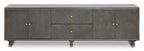 Grey Shagreen Effect Media Unit | Deskey